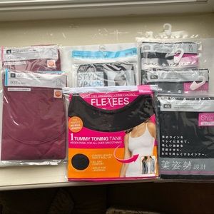 NWT x 7 Assorted Uniqlo, Maidenform Black and Wine Camisole Tank Tops